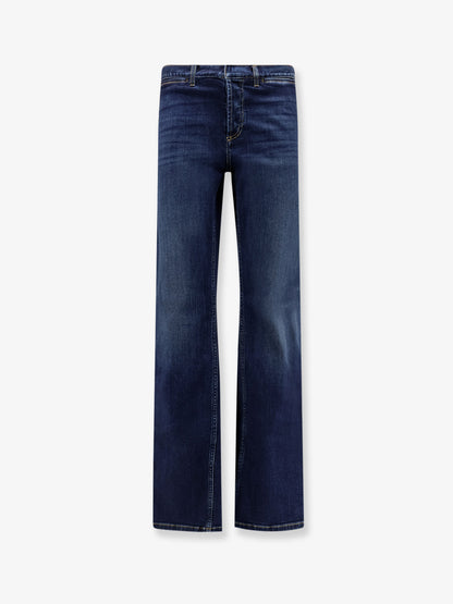 Jeans in blue denim con profili Nastro Web thumbnail