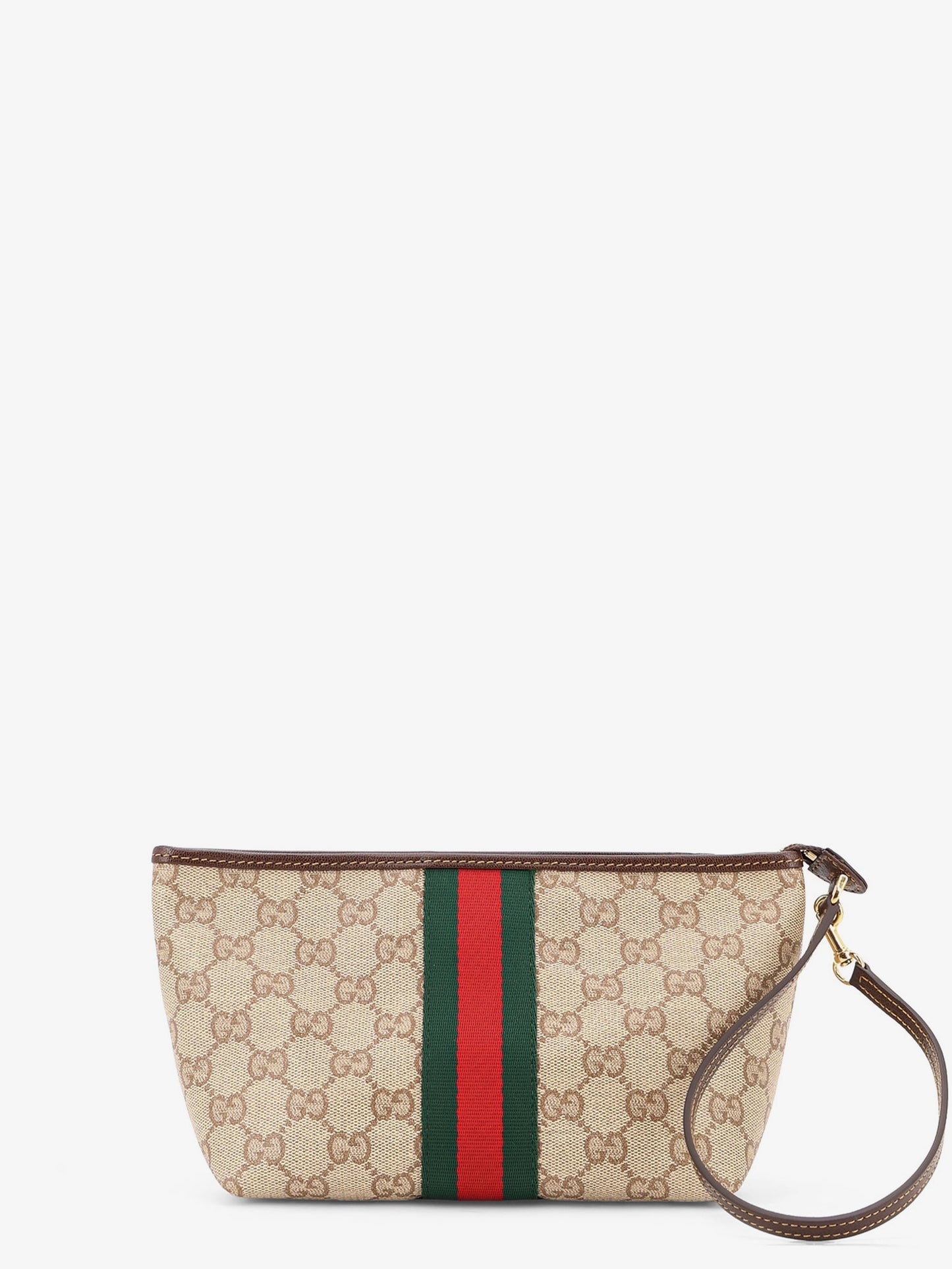 GG fabric clutch with Nastro Web on the front