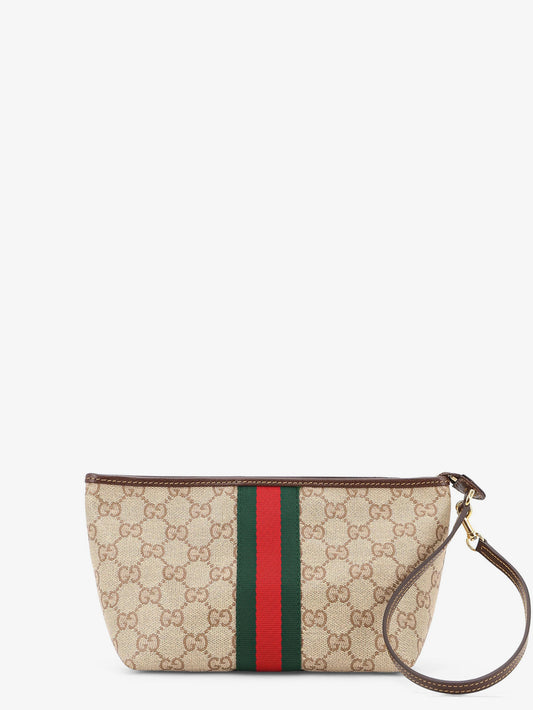 GG fabric clutch with Nastro Web on the front