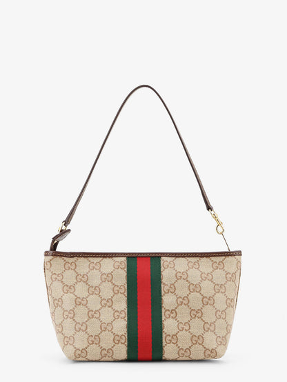 GG fabric clutch with Nastro Web on the front thumbnail