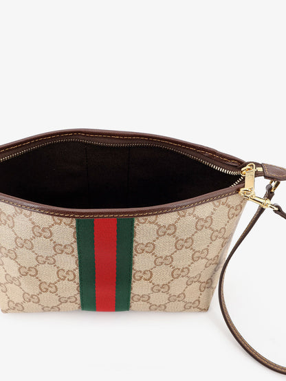 GG fabric clutch with Nastro Web on the front thumbnail