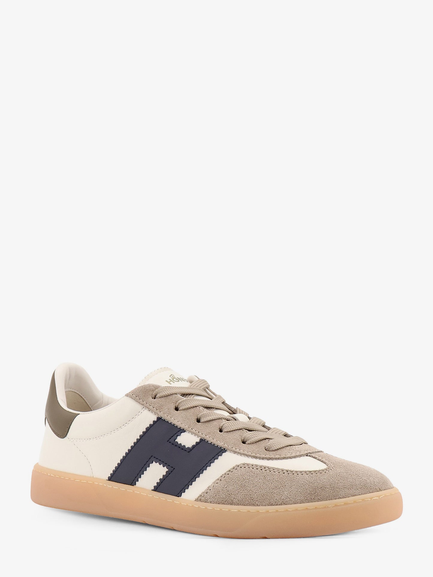 Leather and suede sneakers