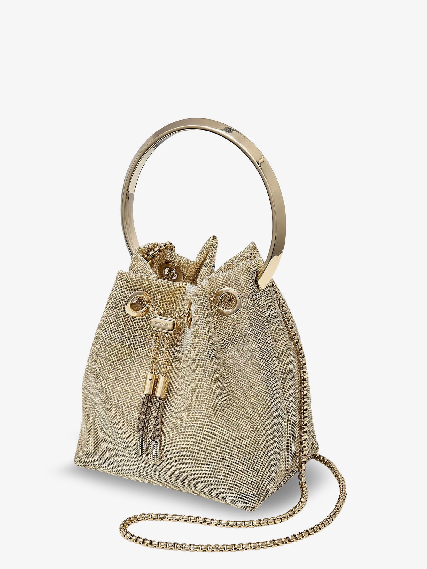 Bon Bon metallic mesh bucket bag