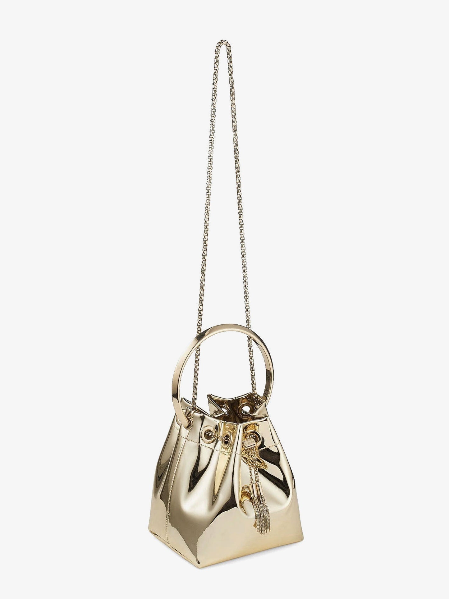 Bon Bon Metallic Leather Bucket Bag