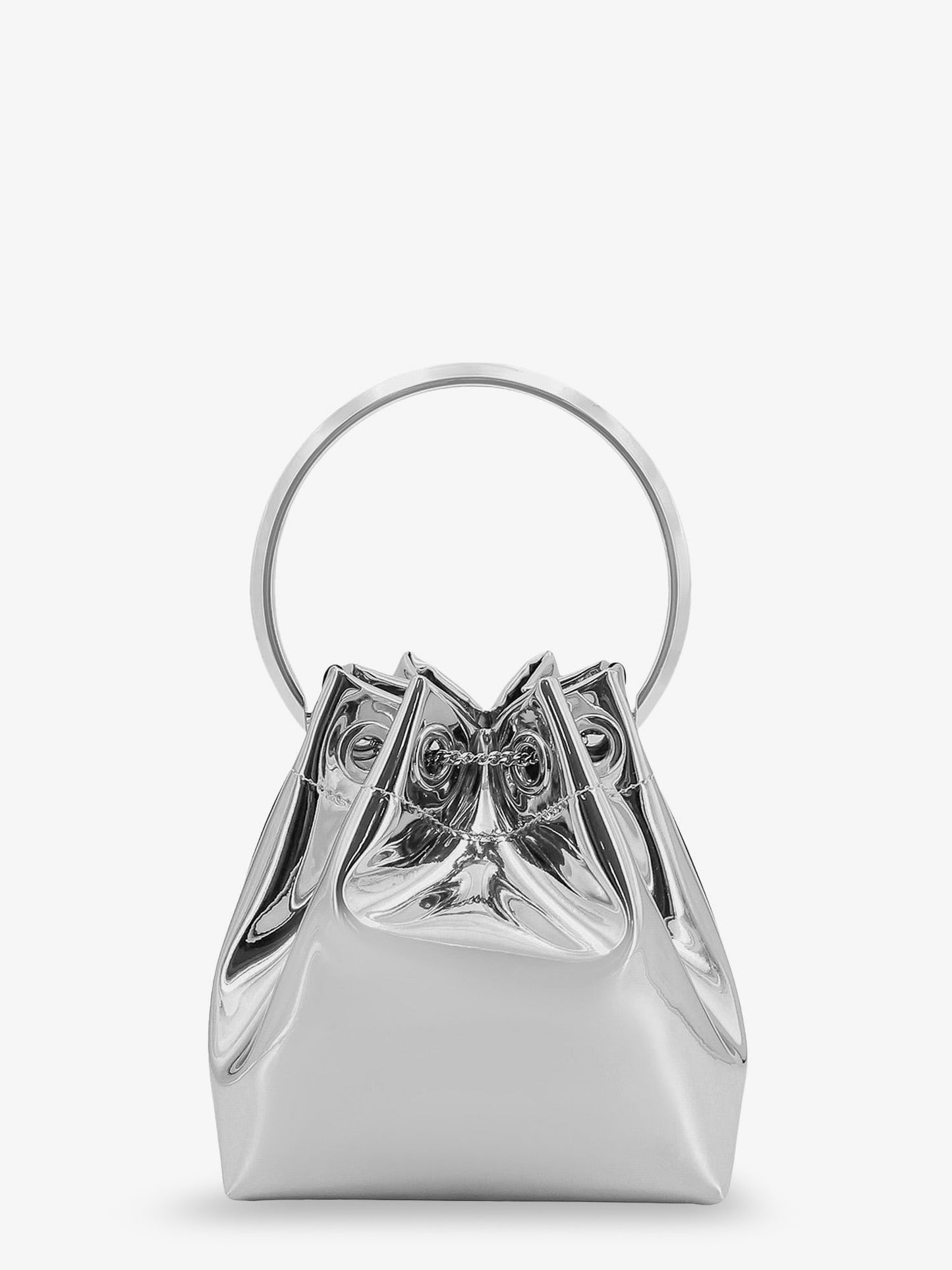 Bonbon bucket bag in mirrored fabric