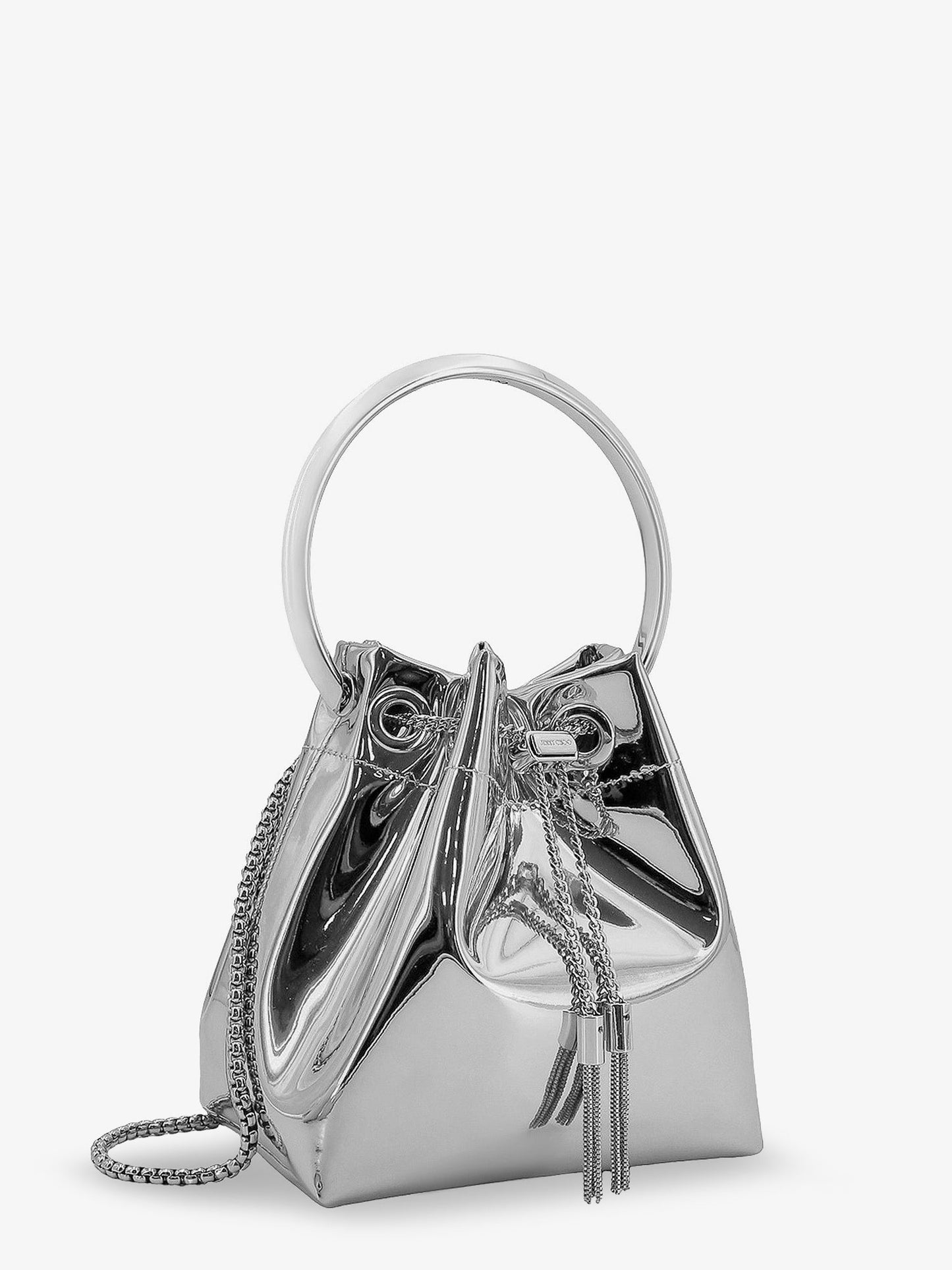 Bonbon bucket bag in mirrored fabric