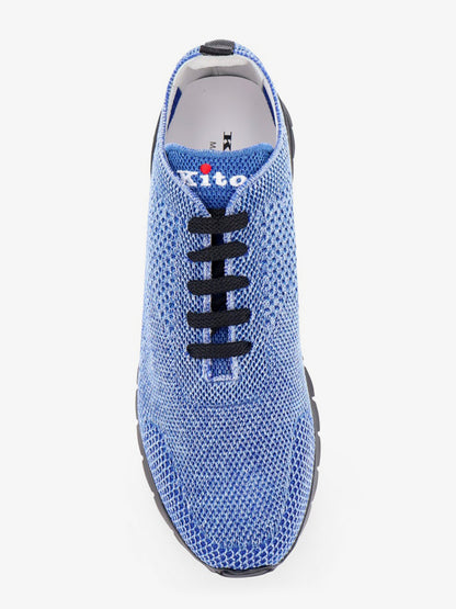Knitted fabric sneakers with embroidered logo thumbnail