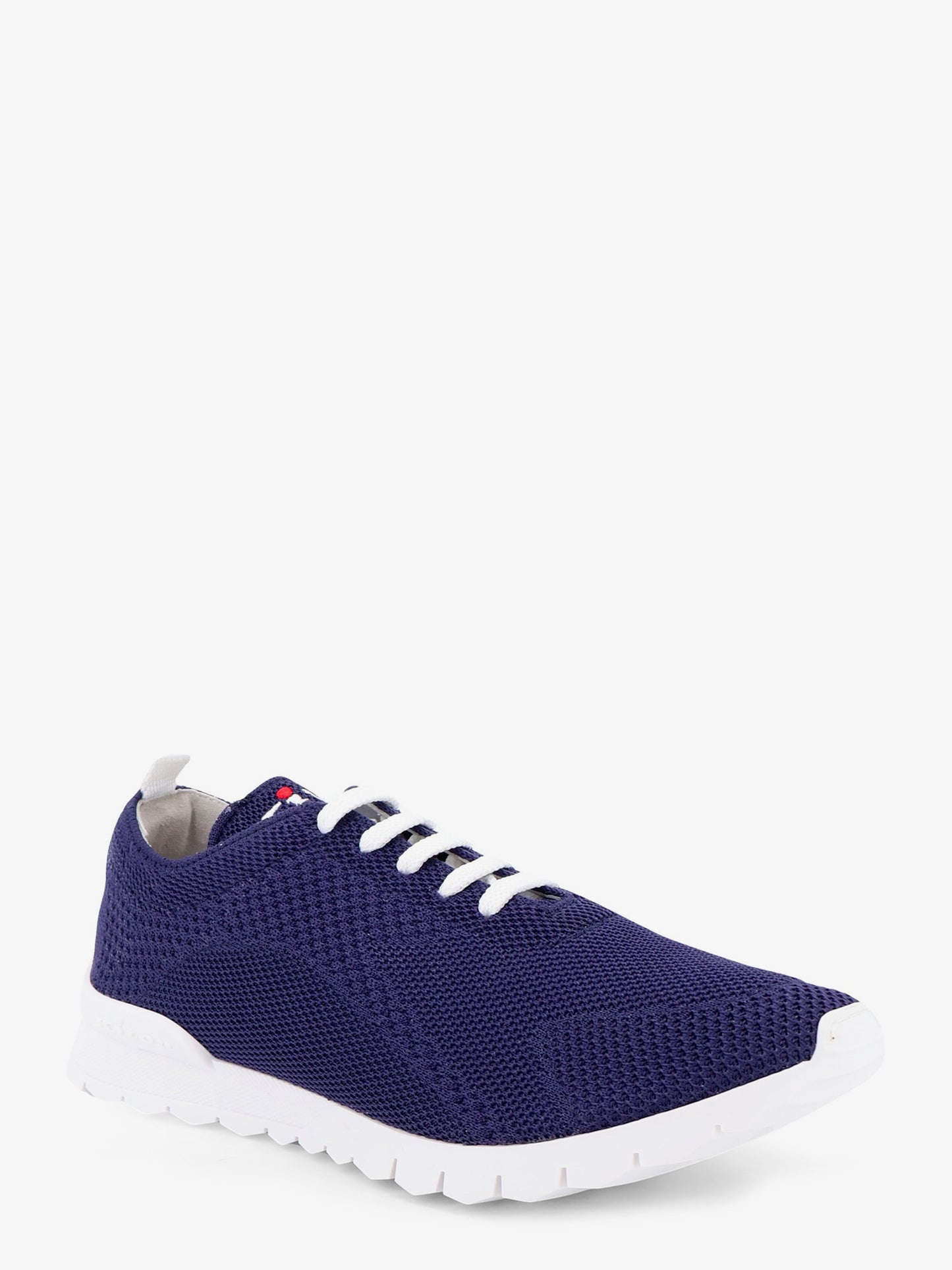 Knitted fabric sneakers with embroidered logo