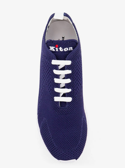 Knitted fabric sneakers with embroidered logo thumbnail