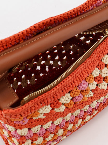 Paula's Ibiza-Puzzle Edge multicolor crochet handbag thumbnail