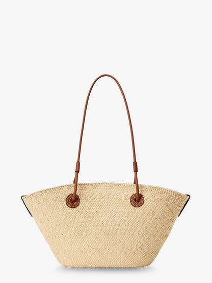 Paula's Ibiza Anagram Palm Leaf and Leather shoulder bag thumbnail