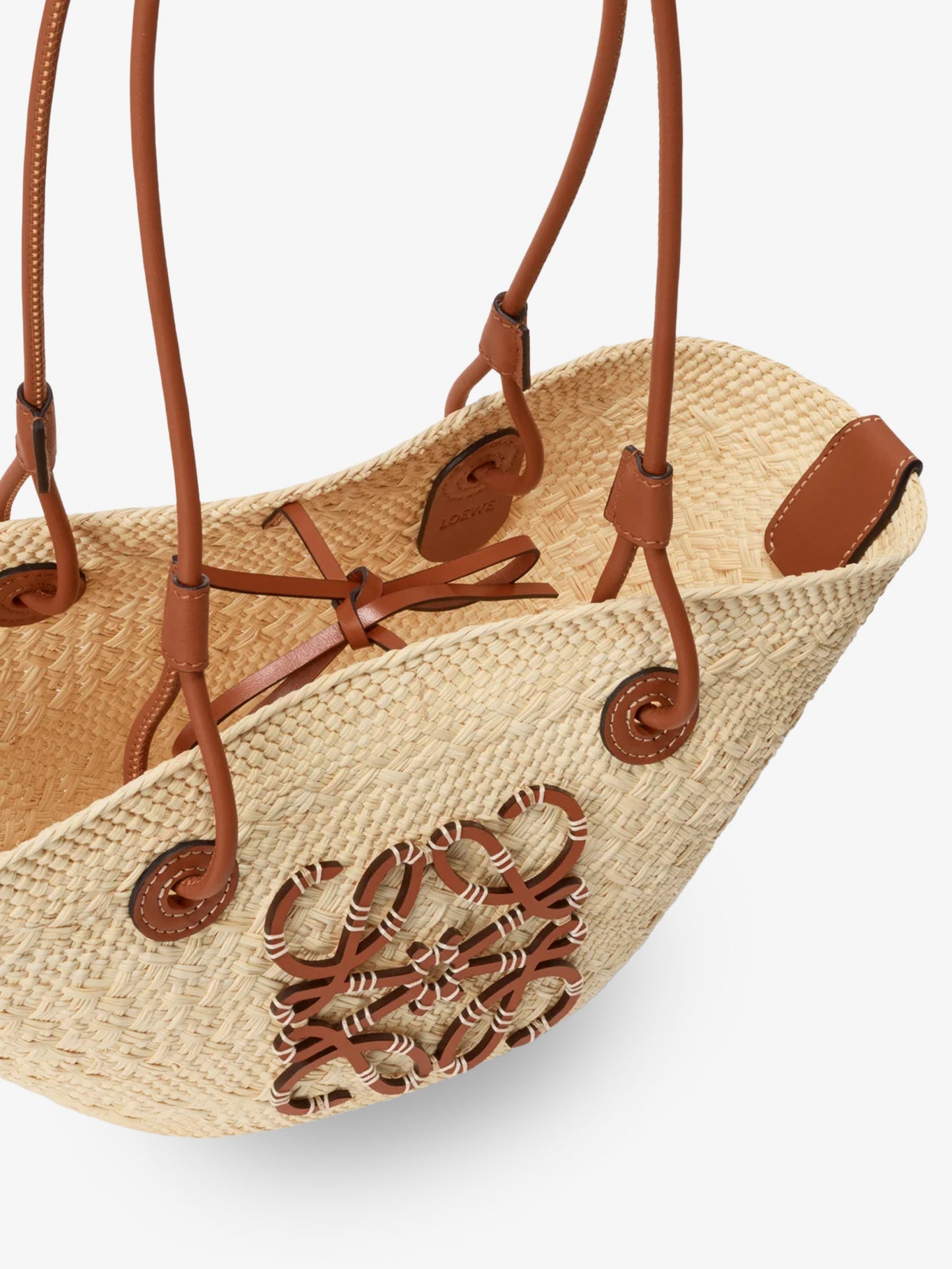 Paula's Ibiza Anagram Palm Leaf and Leather shoulder bag