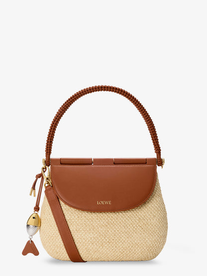 Paula's Ibiza Raffia and Leather Pescador crossbody bag thumbnail