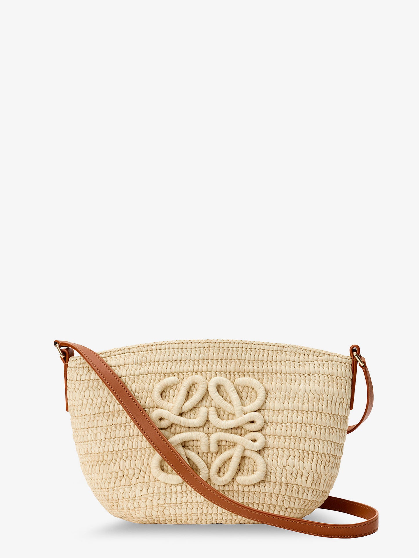 Paula's Ibiza -Eclipse raffia and leather crossbody bag
