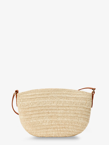 Paula's Ibiza -Eclipse raffia and leather crossbody bag thumbnail