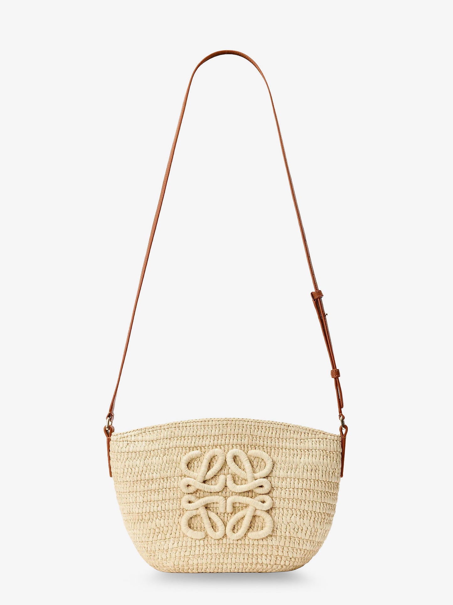 Paula's Ibiza -Eclipse raffia and leather crossbody bag