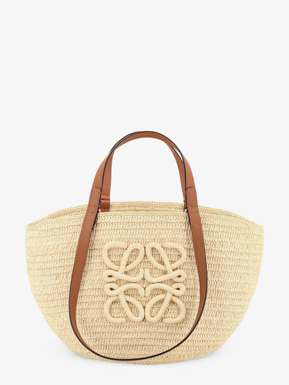 Paula's Ibiza -Eclipse Raffia and Leather handbag with 3D Anagram logo thumbnail