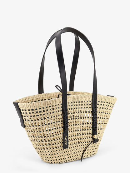 Paula's Ibiza -Braid raffia and leather shoulder bag thumbnail