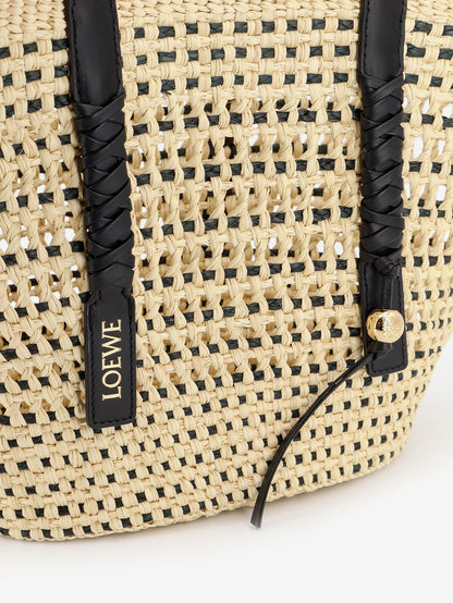 Paula's Ibiza -Braid raffia and leather shoulder bag thumbnail