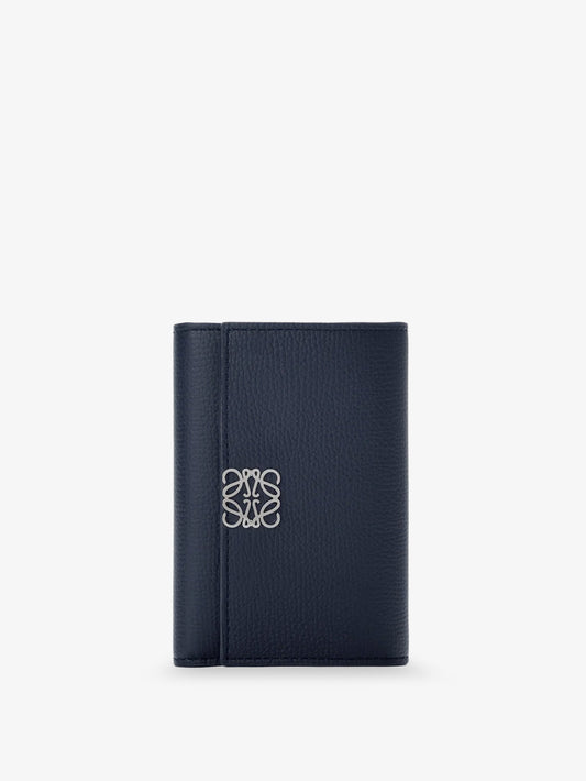 Anagram leather wallet with front logo