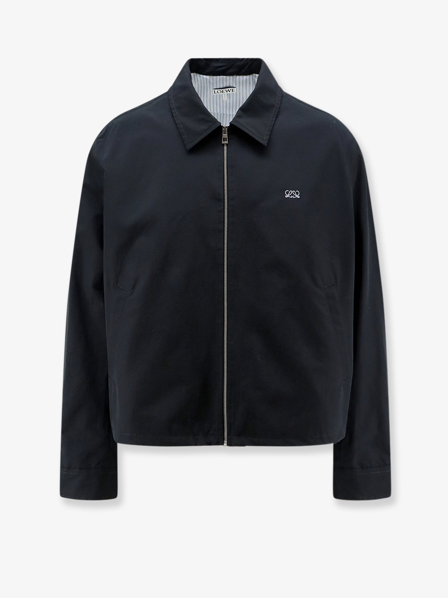 Cotton blend jacket with Logo embroidery