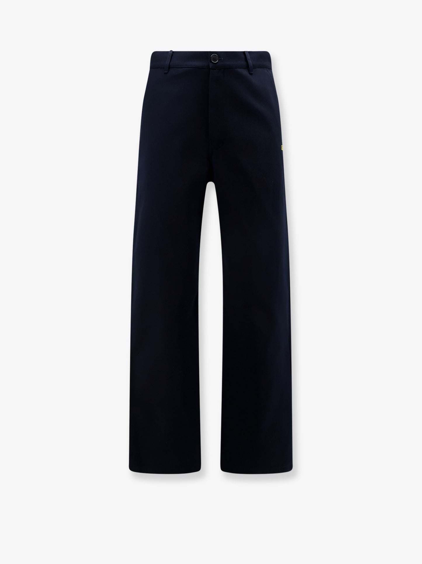 Pantaloni in denim con logo ricamato in contrasto