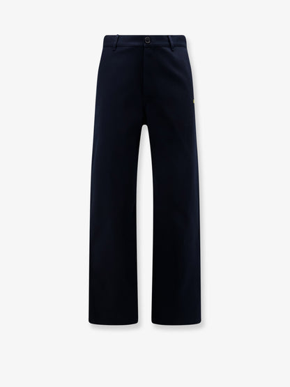 Pantaloni in denim con logo ricamato in contrasto thumbnail