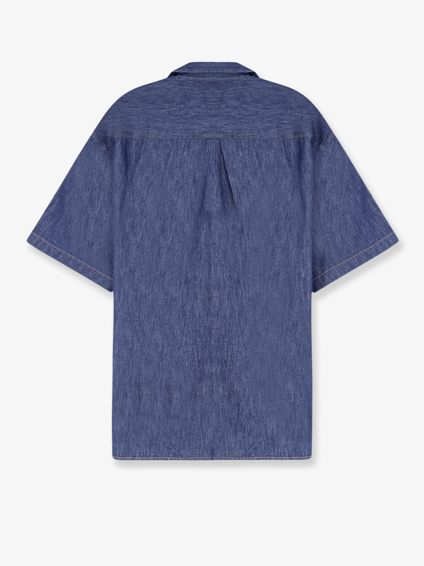 Blue denim shirt with embroidered Anagram logo