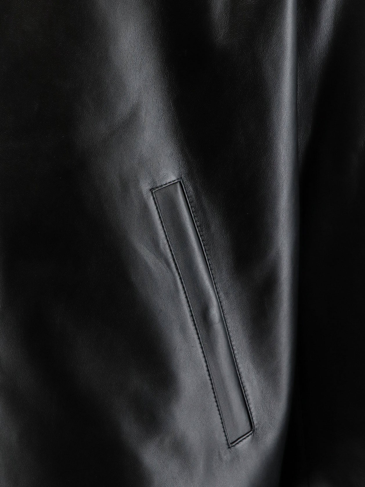Leather jacket with back logo patch