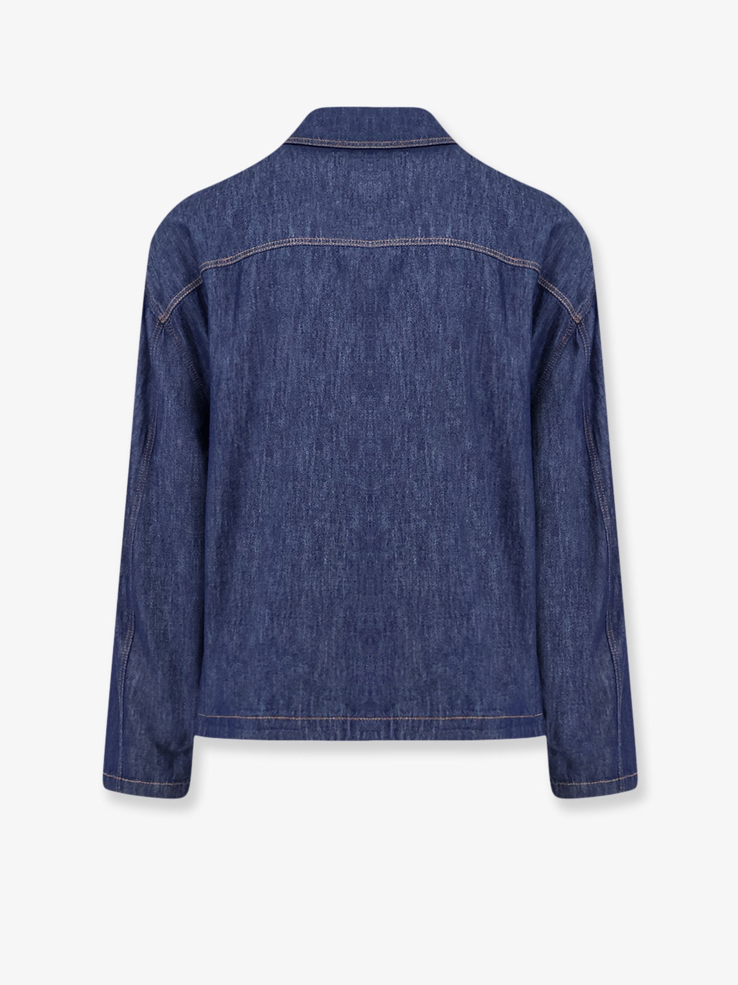 Blue denim jacket with embroidered Anagram logo