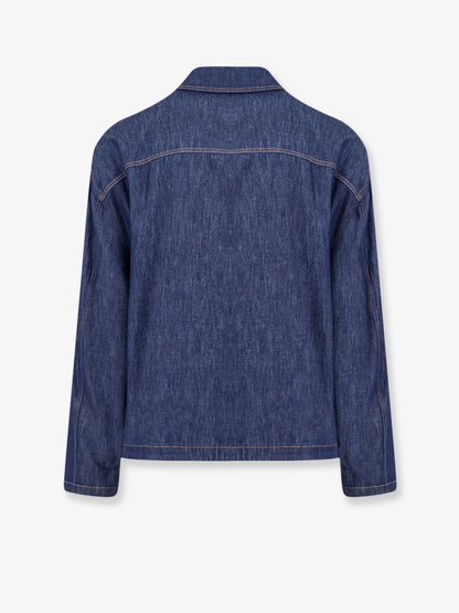 Blue denim jacket with embroidered Anagram logo thumbnail