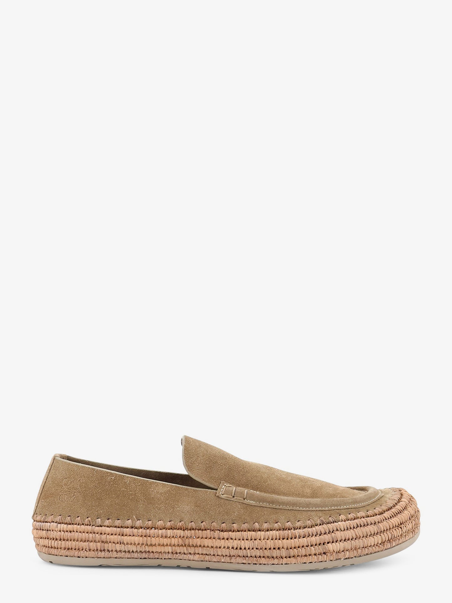 Rio suede and raffia loafers