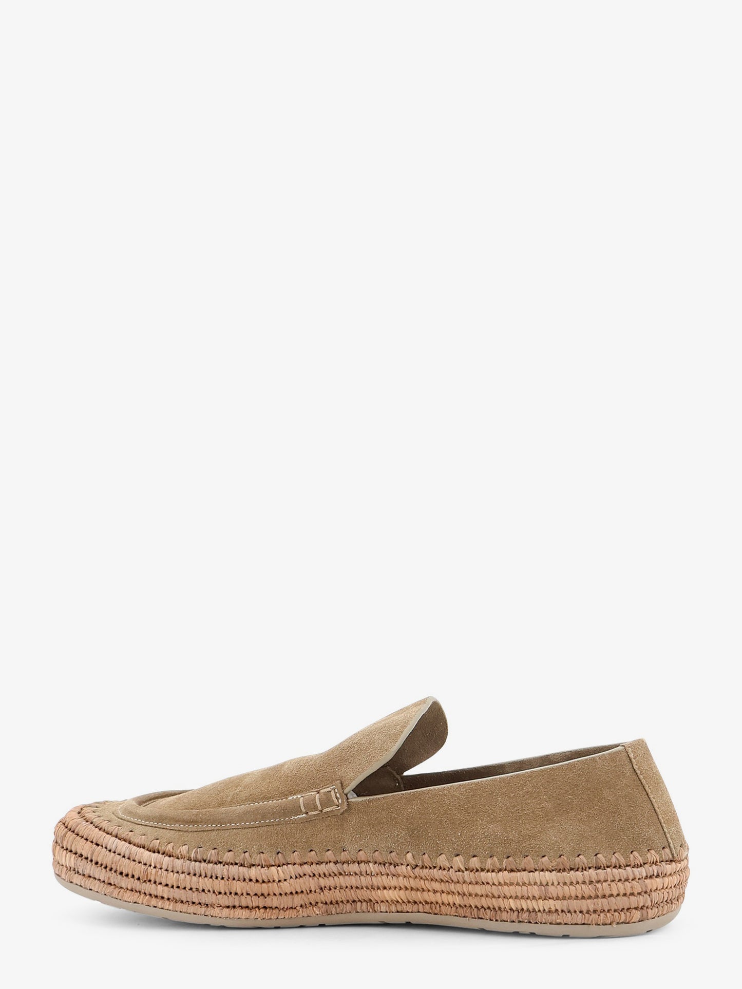 Rio suede and raffia loafers