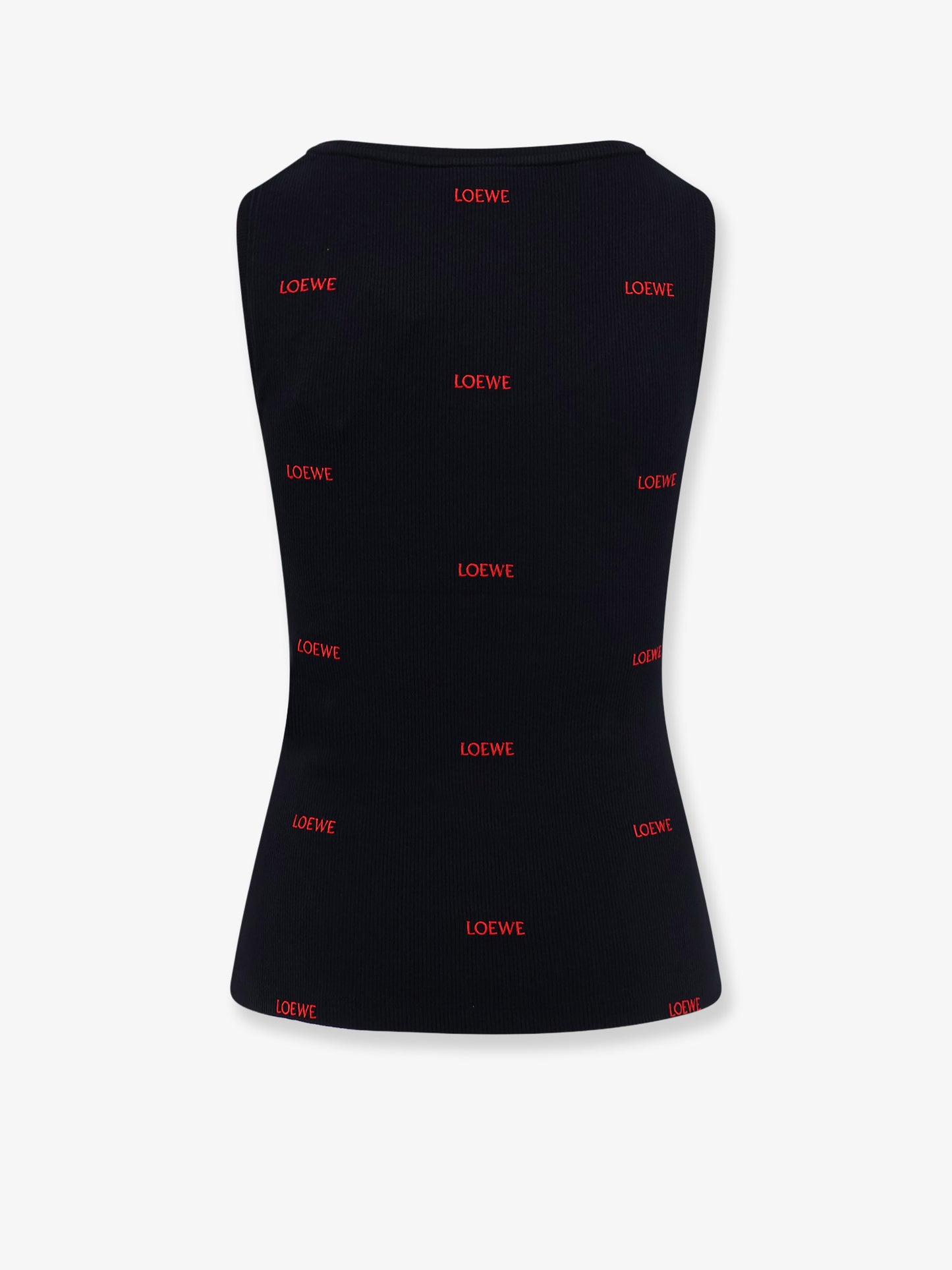 Canotta in cotone con ricamo logo lettering all-over