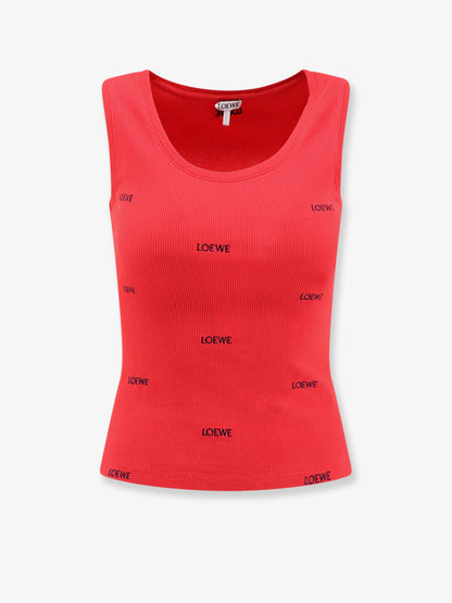 Cotton tank top with all-over embroidered logo lettering thumbnail