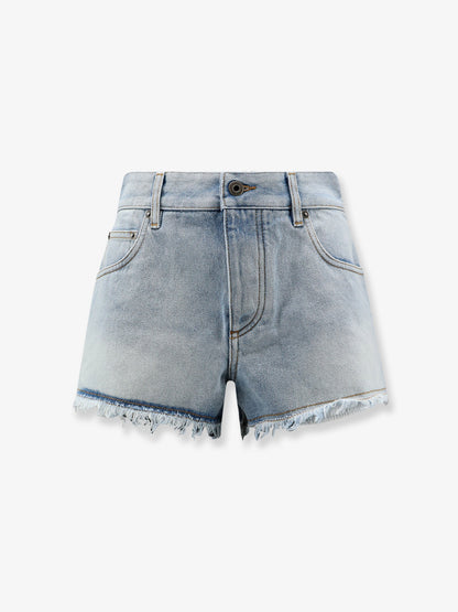 Paula's Ibiza -Shorts in blue denim con profili sfrangiati thumbnail