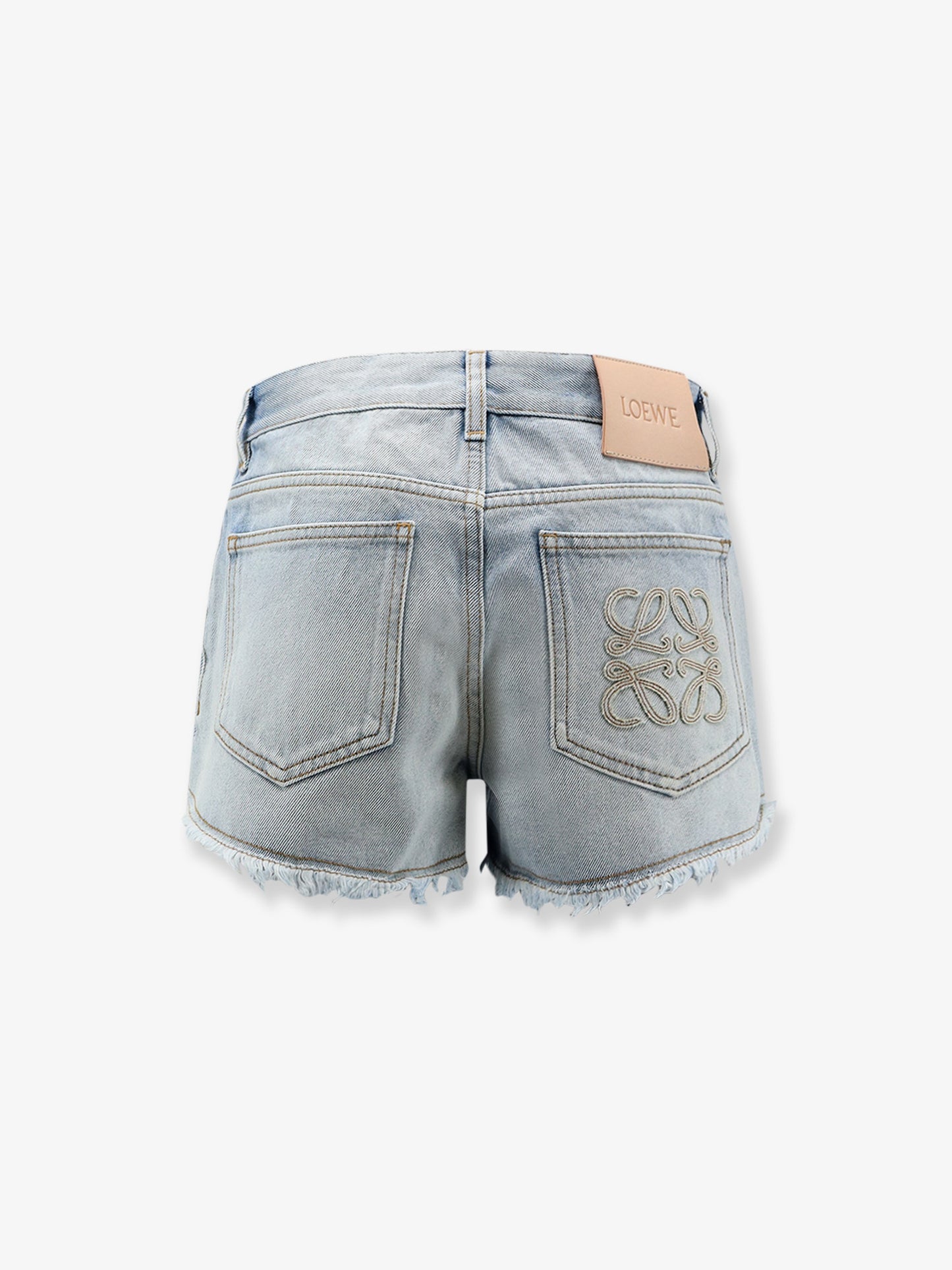 Paula's Ibiza -Shorts in blue denim con profili sfrangiati