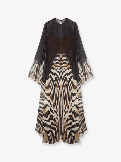 Sisters viscose and chiffon long dress thumbnail