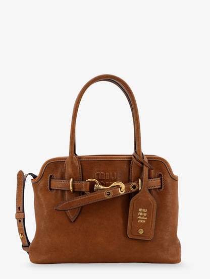 Aventure leather handbag with embossed lettering logo thumbnail