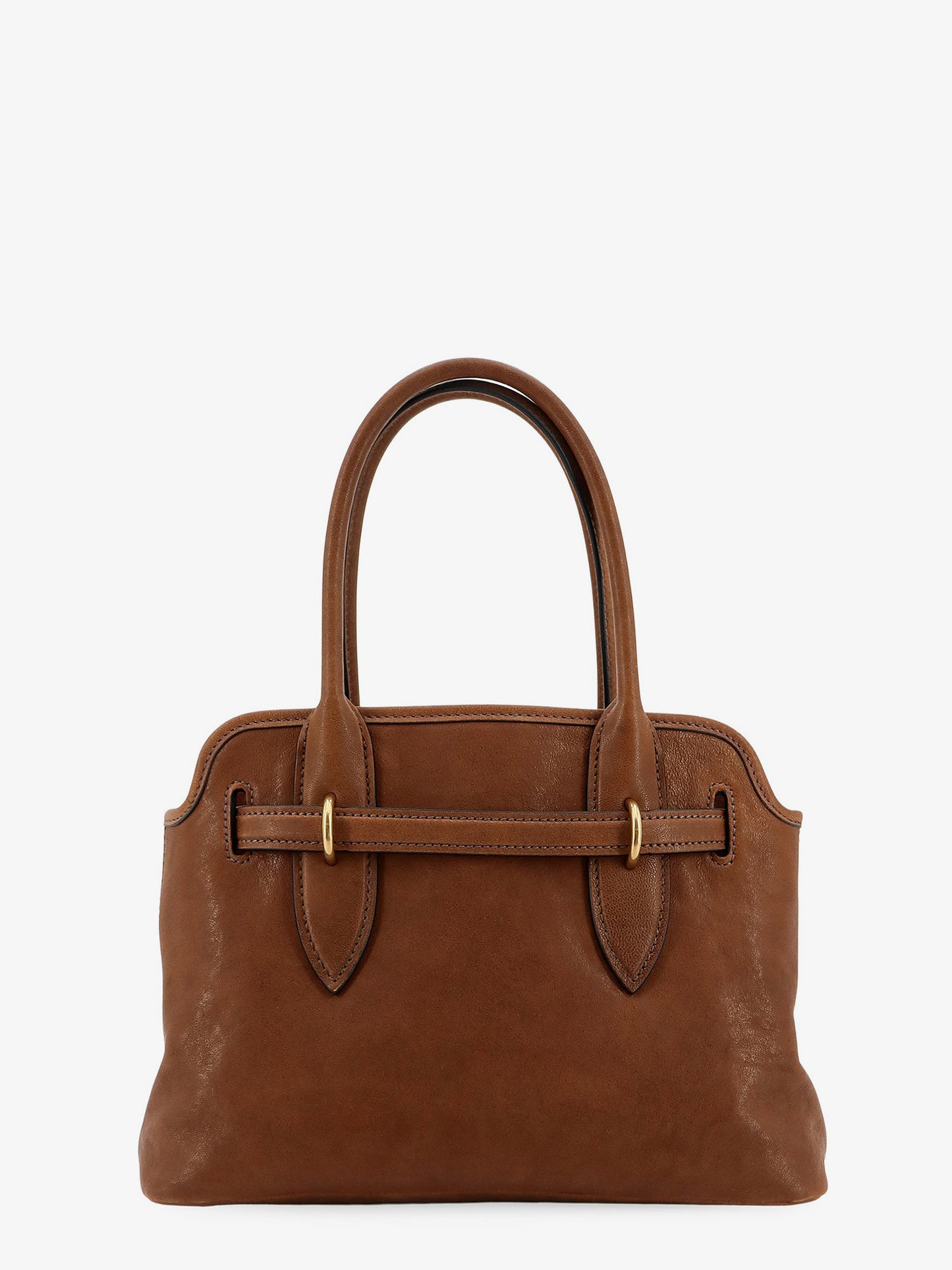 Aventure leather handbag with embossed lettering logo