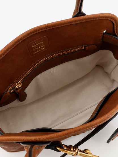 Aventure leather handbag with embossed lettering logo thumbnail