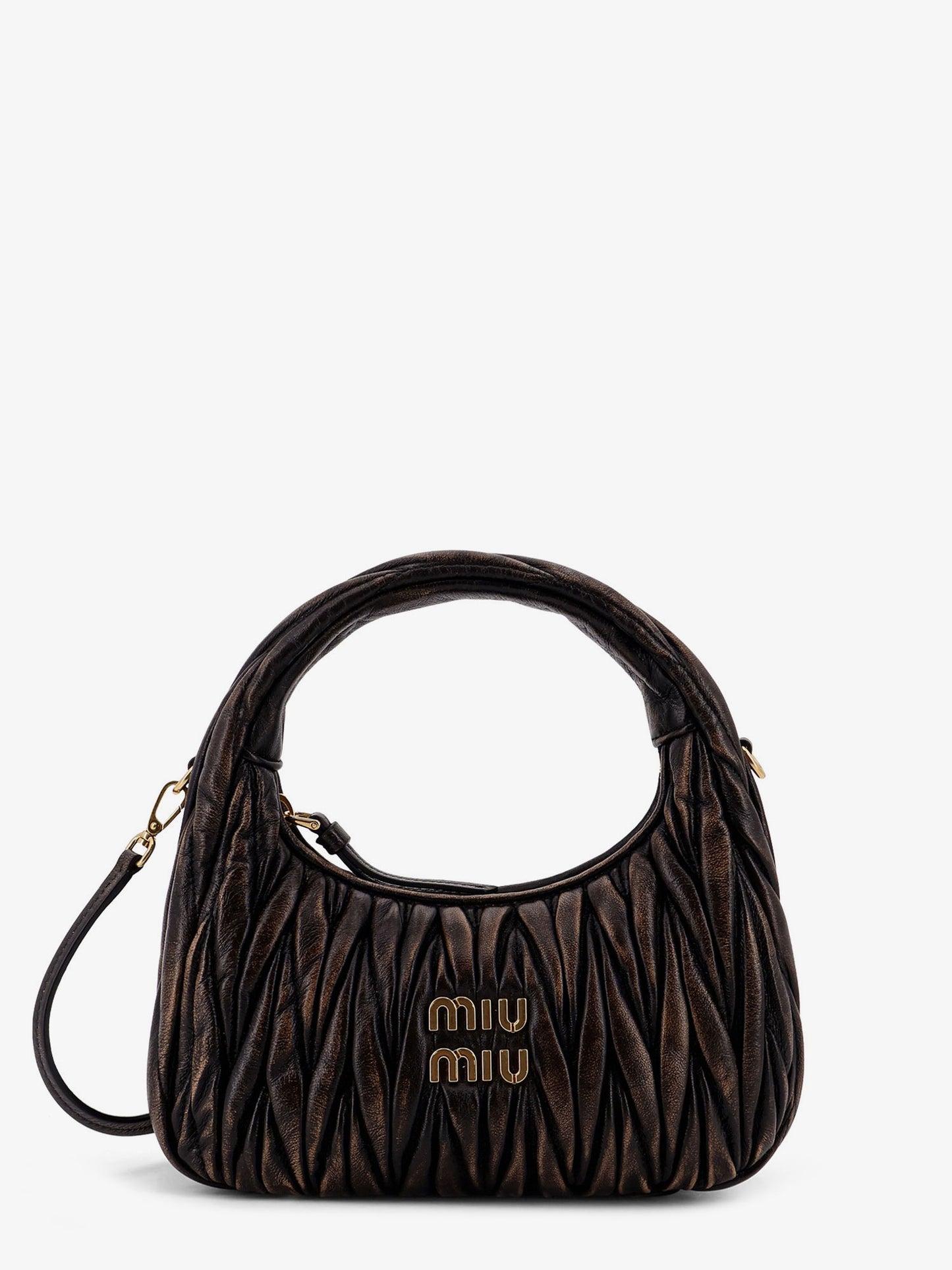 Wander quilted leather crossbody bag with a vintage effect