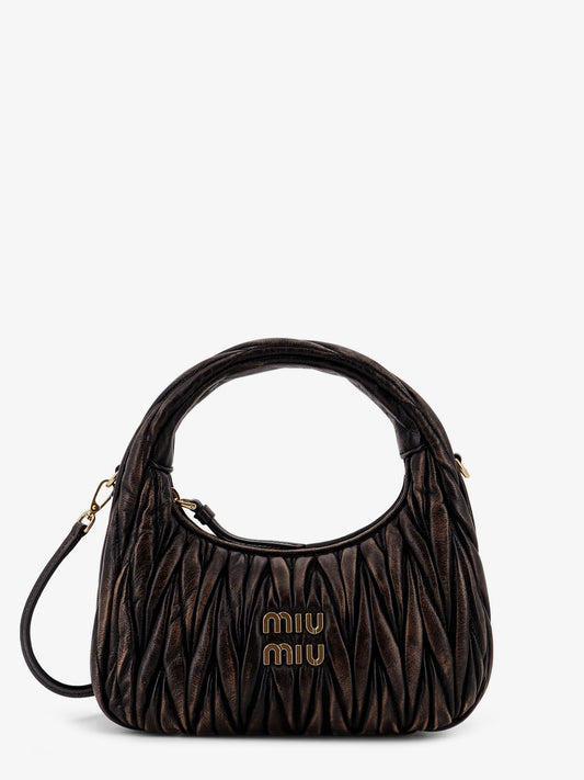 Wander quilted leather crossbody bag with a vintage effect