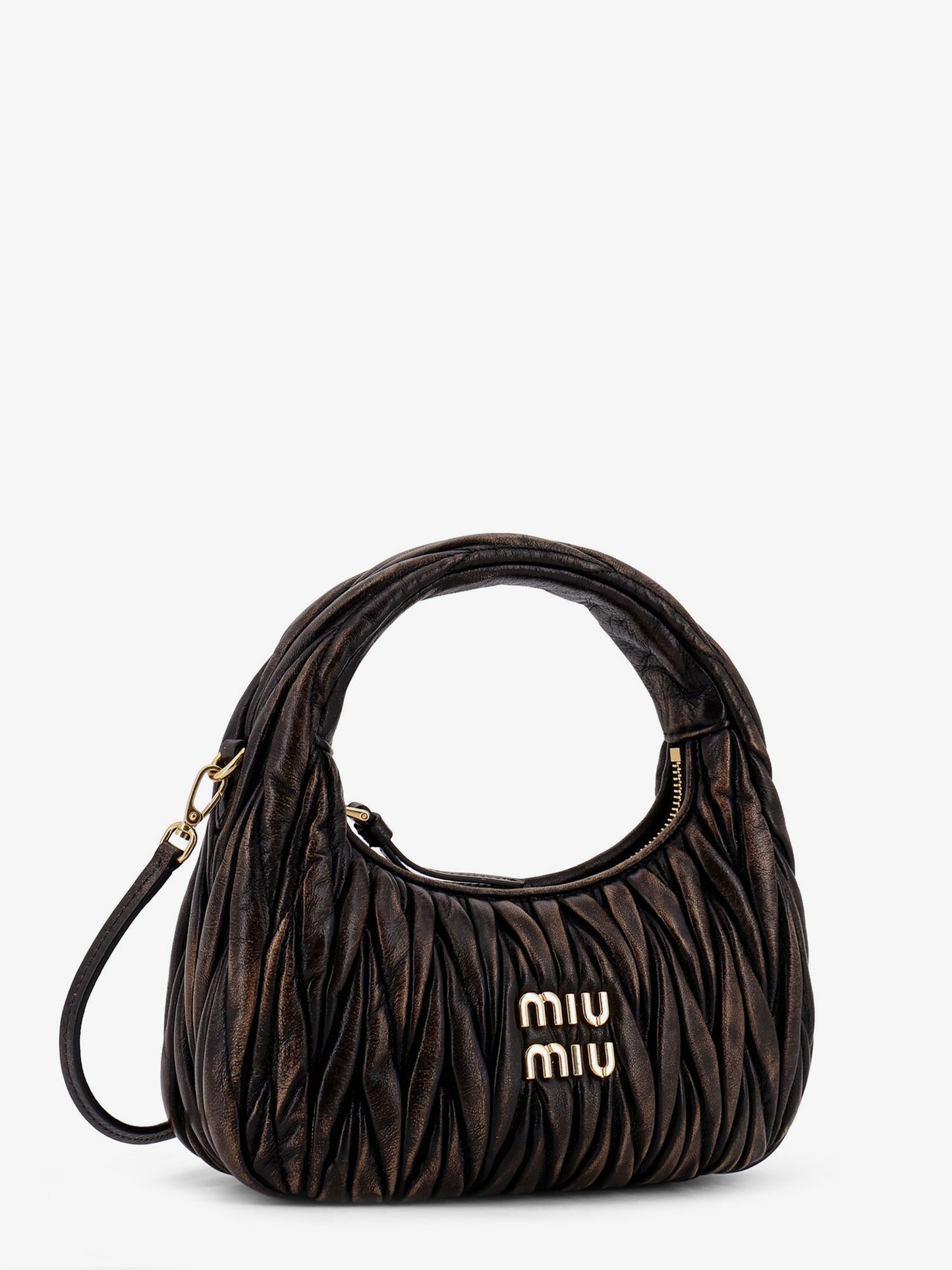 Wander quilted leather crossbody bag with a vintage effect