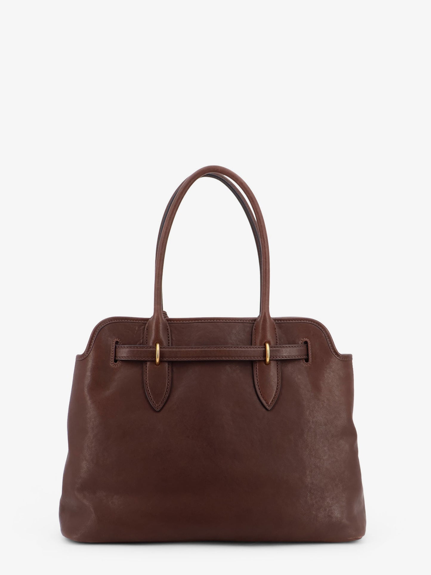 Aventure leather handbag with front lettering logo
