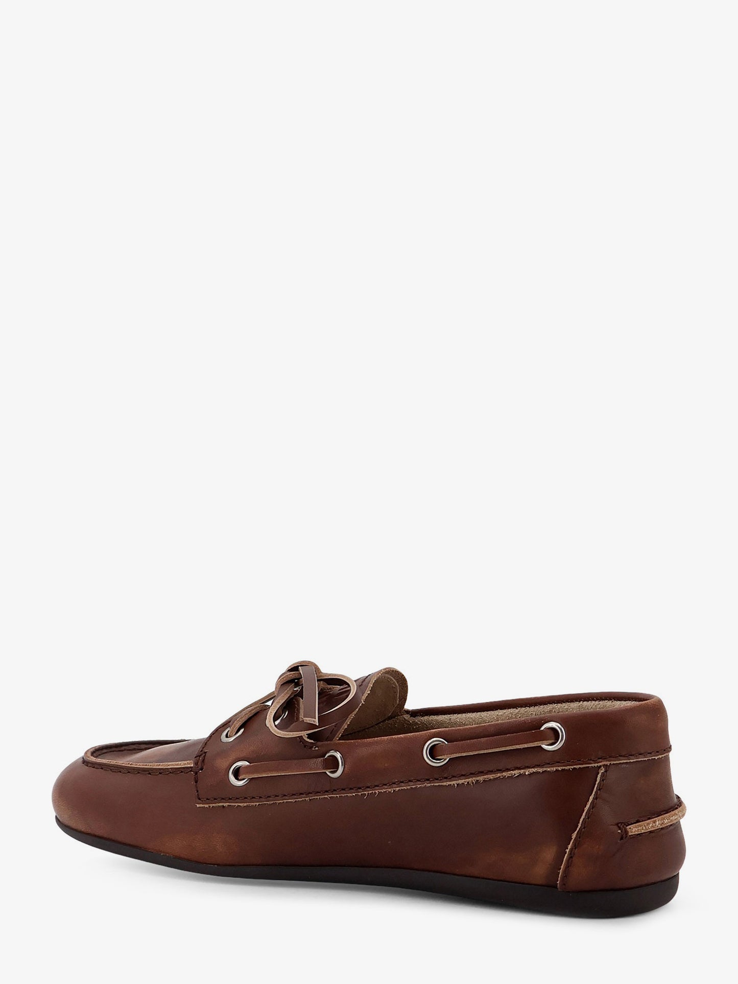 Leather loafers with lettering logo