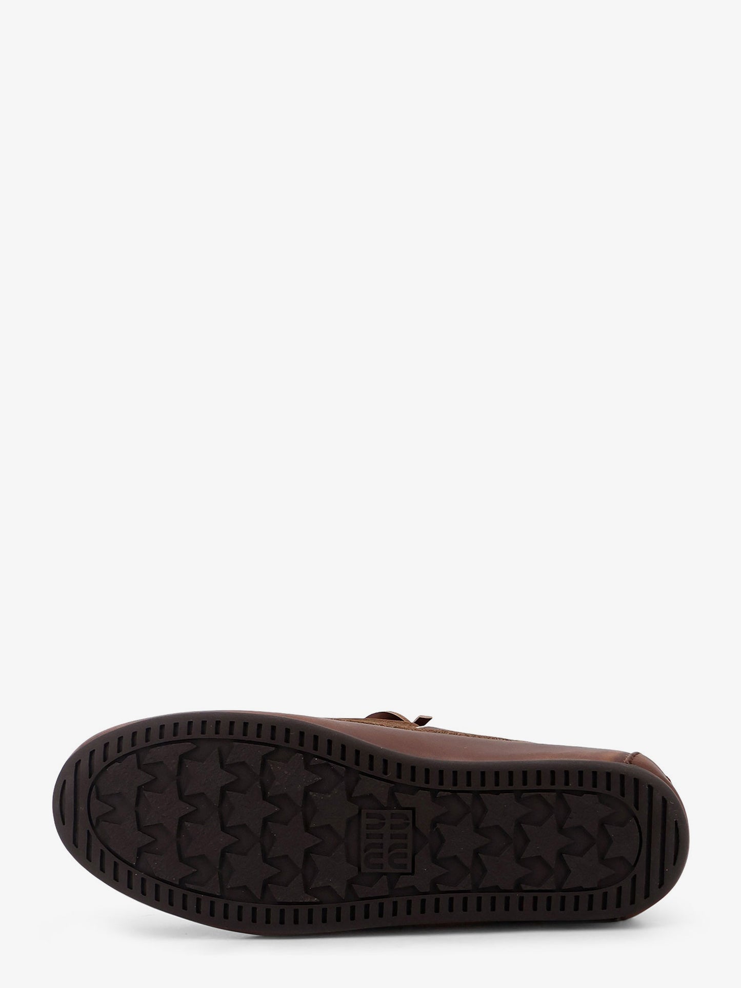 Leather loafers with lettering logo