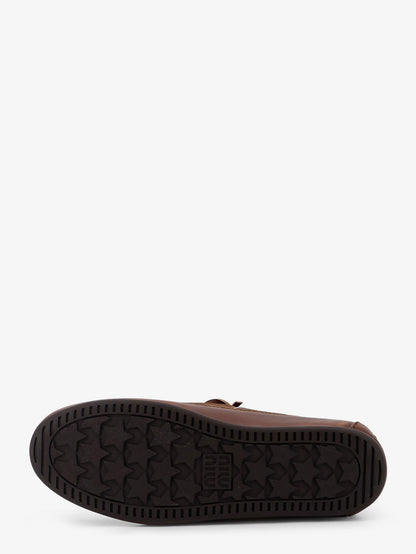Leather loafers with lettering logo thumbnail