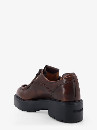 Leather lace-up with front lettering logo thumbnail