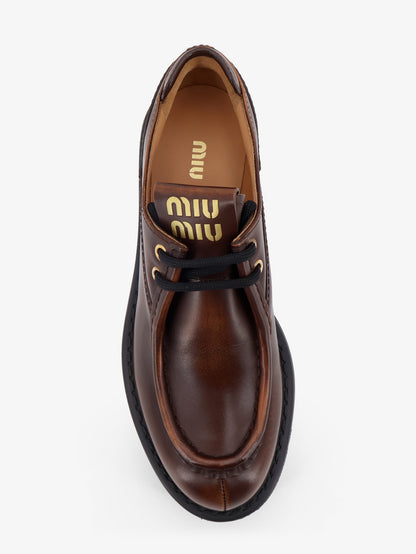 Leather lace-up with front lettering logo thumbnail